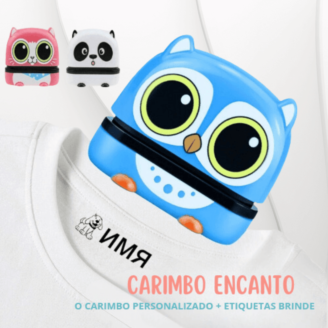 Carimbo Encanto Personalizado + BRINDE 120 Etiquetas Personalizadas