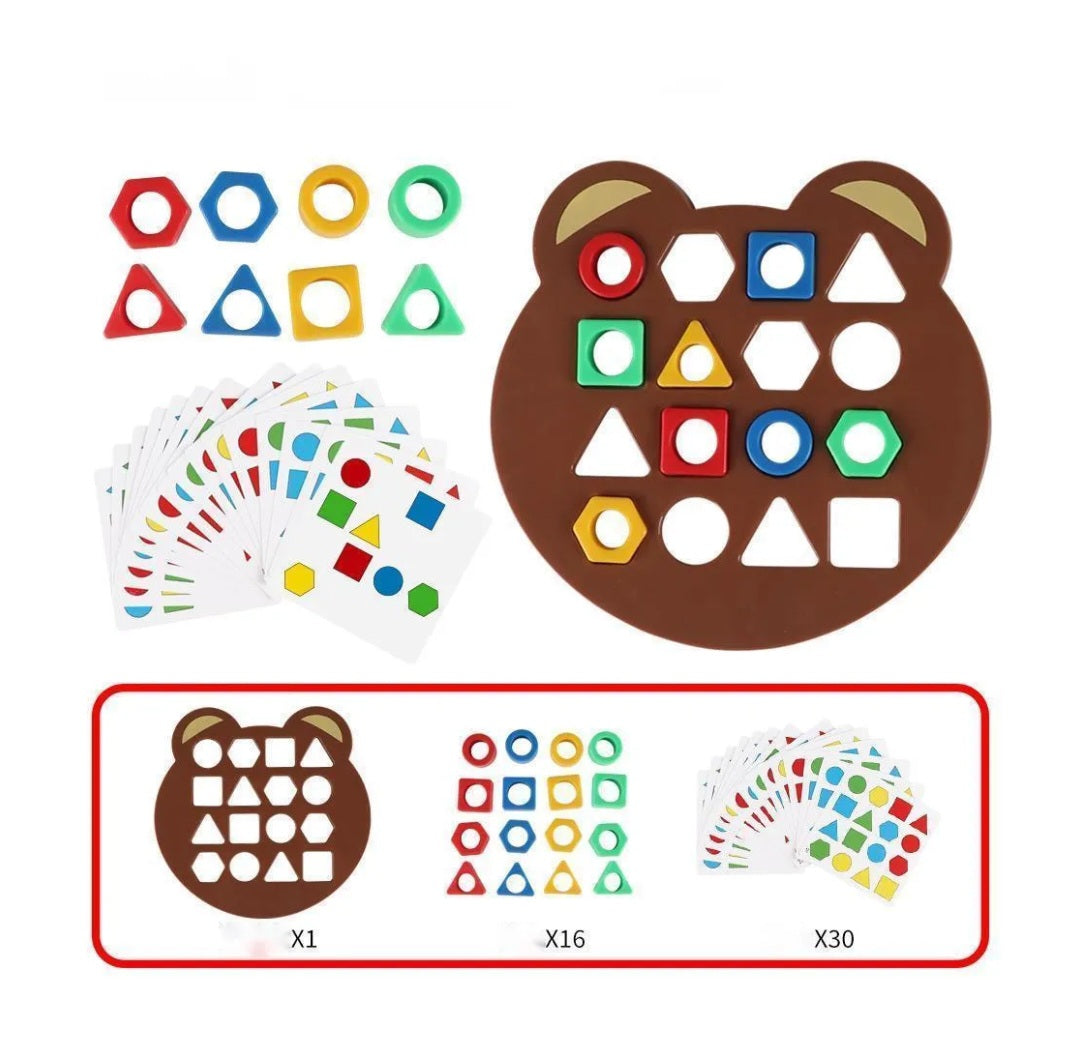 Jogo Tabuleiro Montessori • O Melhor Amigo da Educação Infantil Em forma Geométrica