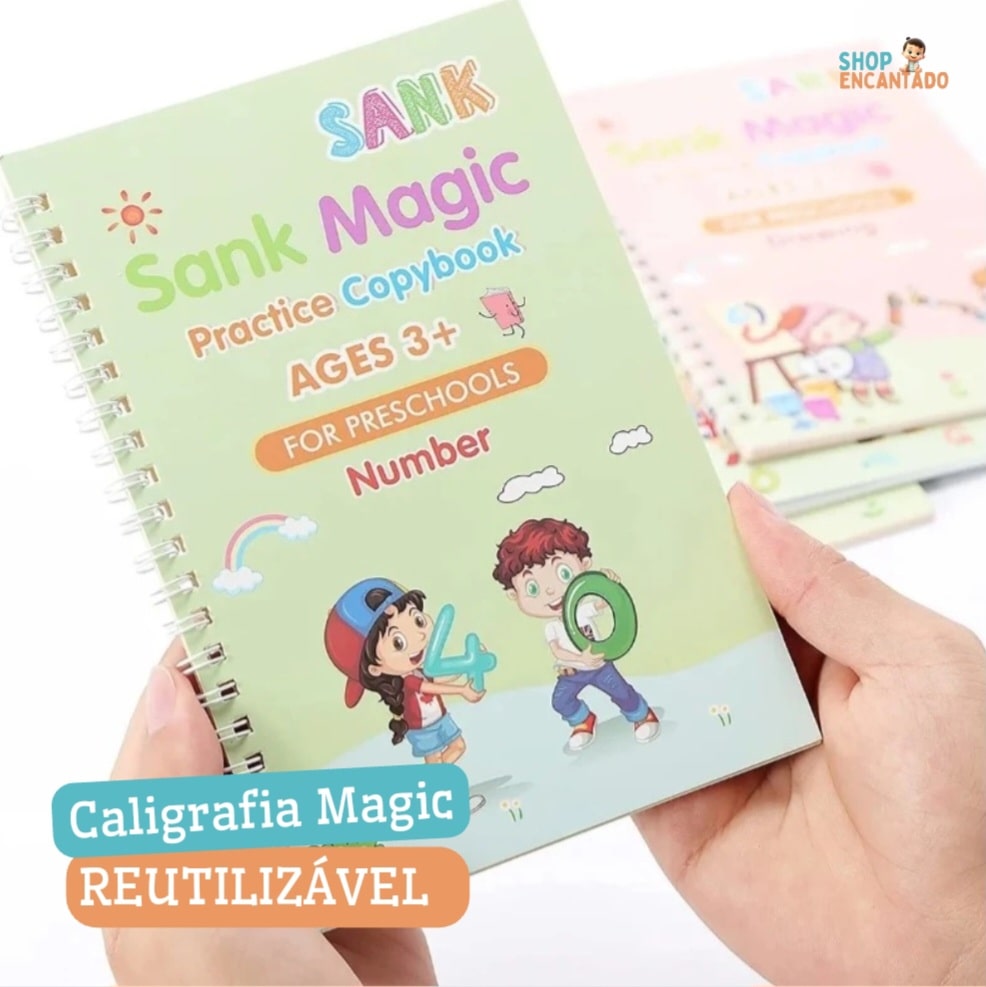 Caligrafia Magic Reutilizável 4pcs + BRINDE CANETAS EXCLUSIVAS
