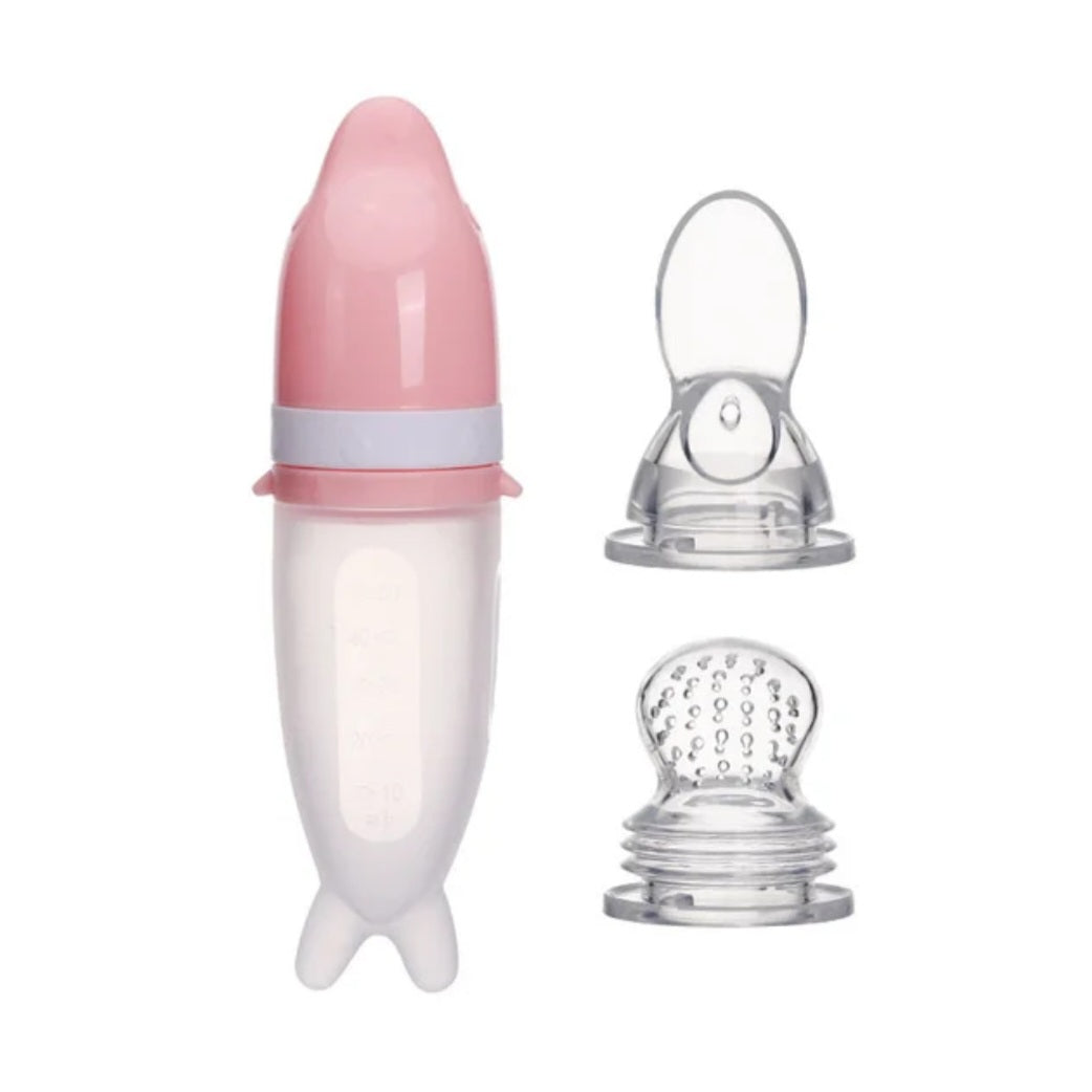 Colher Golfinho Silicone - Alimentação Divertida e Prática para o Seu Bebê