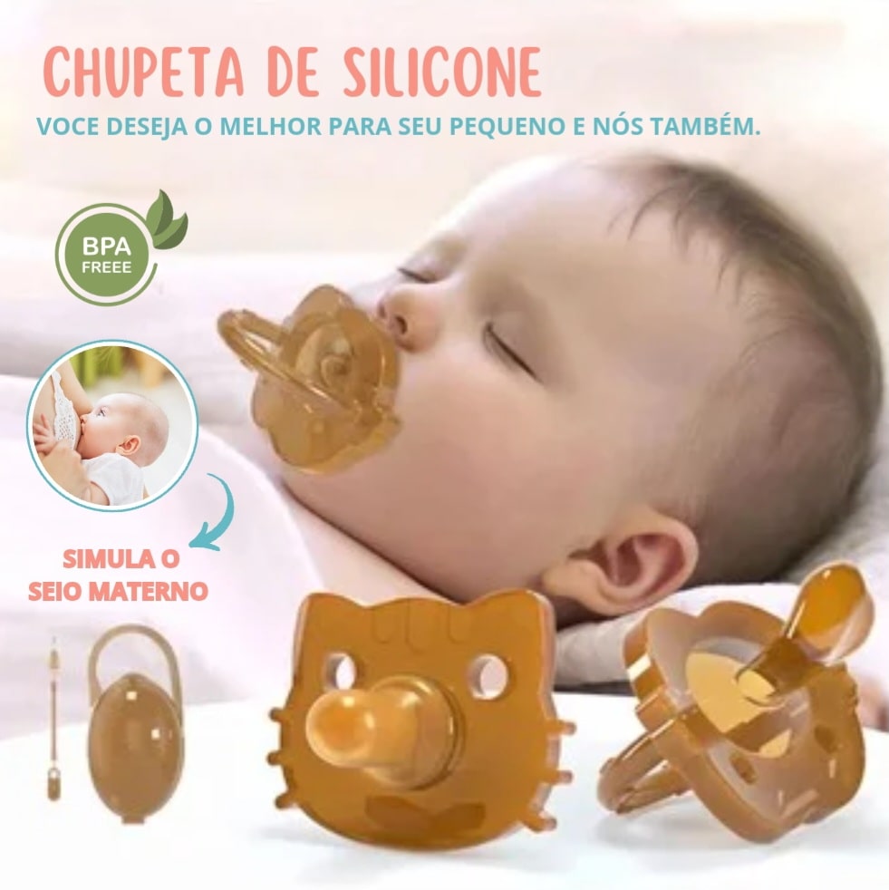 Chupeta de Silicone - Simula Seio Materno