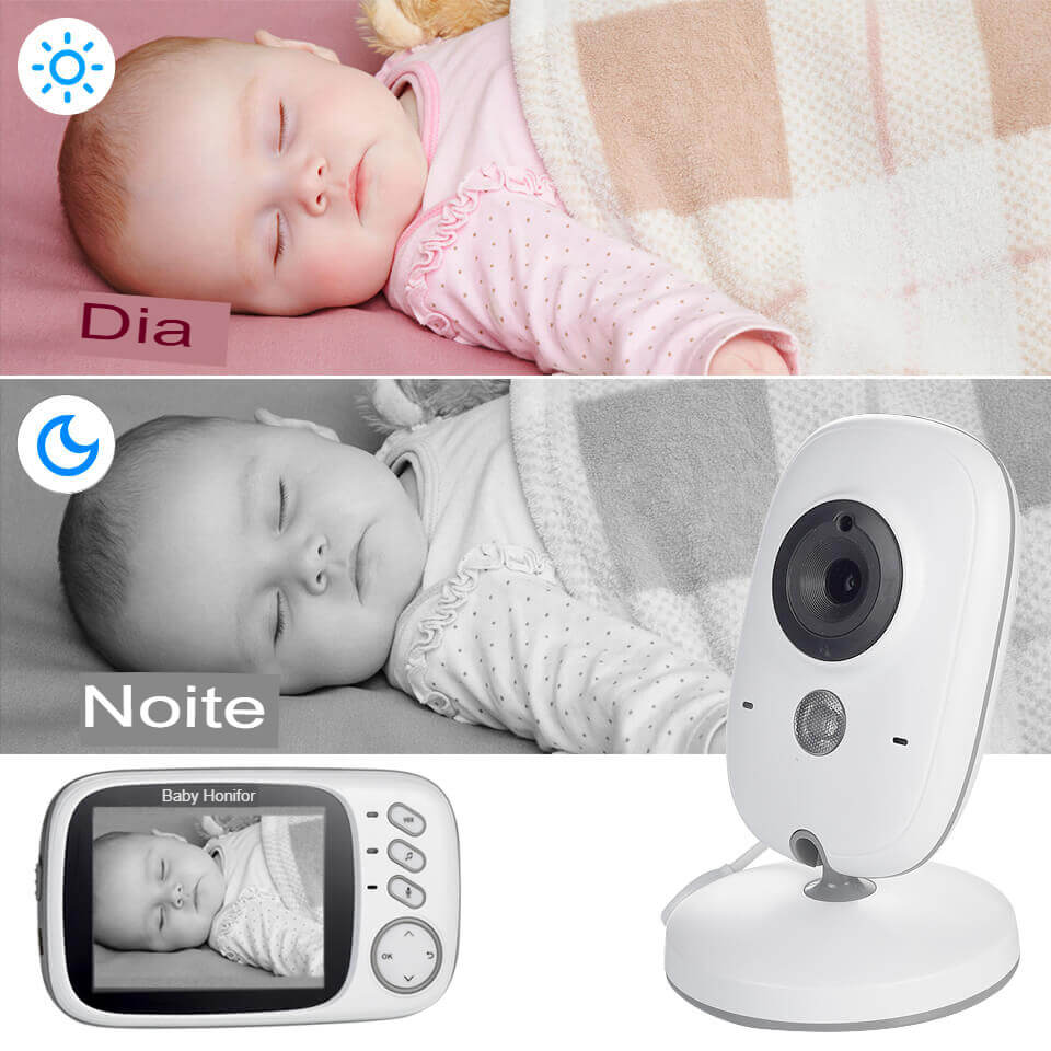 Babá Eletrônica Sem Fio com Visão Noturna e Tela LCD | Monitore Seu Bebê com Segurança