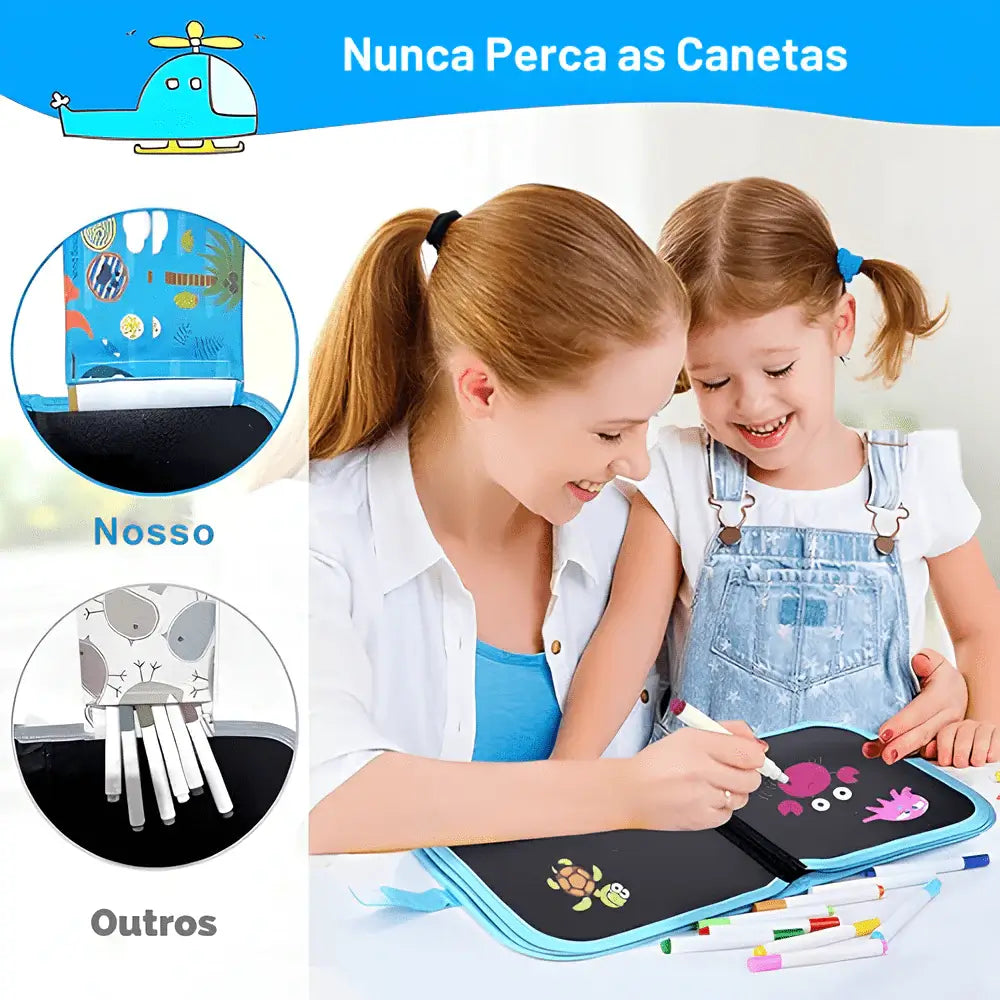 Livro Interativo Reutilizável - Desenhando Aventuras e Estimulando a Criatividade + BRINDE
