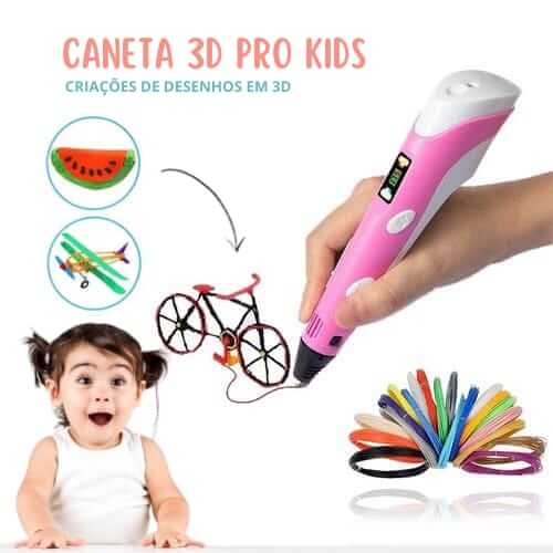 Caneta 3D Pro Kids,
Caneta 3D para crianças,
Caneta 3D educativa,
Brinquedo educativo infantil,
Caneta 3D para desenhar no ar,
Criatividade infantil com caneta 3D,
Caneta 3D segura para crianças,
Presente criativo para crianças,