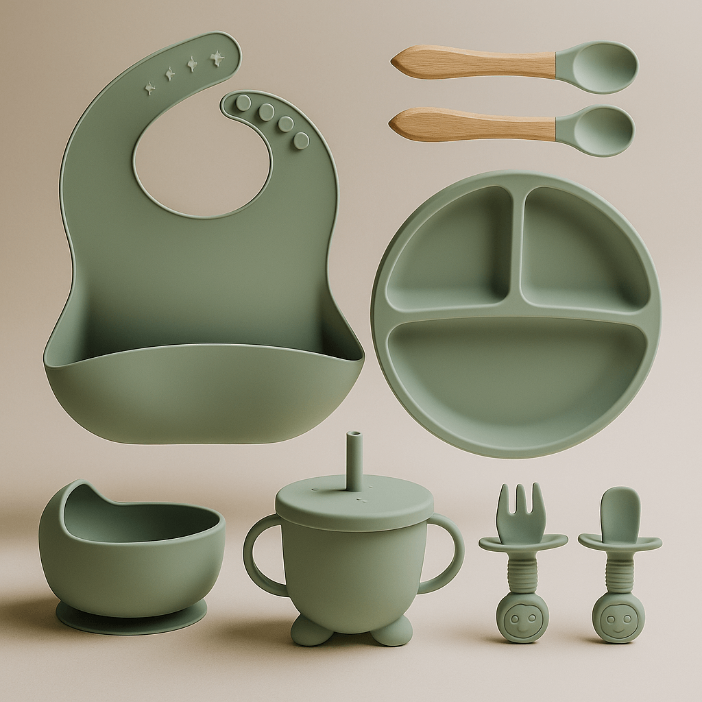 Kit Introdução Alimentar de Silicone | Seguro, Prático e Divertido para o Seu Bebê