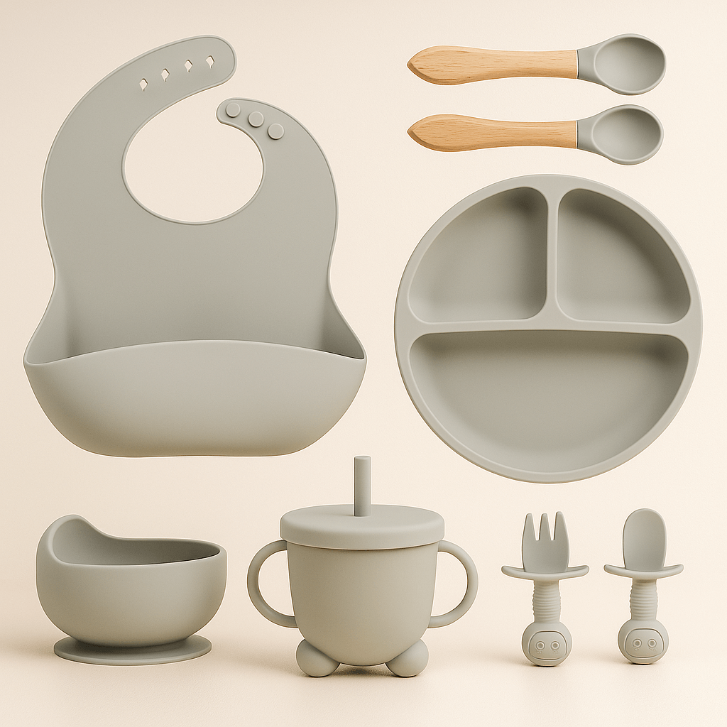 Kit Introdução Alimentar de Silicone | Seguro, Prático e Divertido para o Seu Bebê