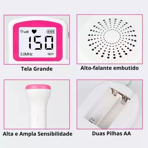 Monitor Fetal Pré-natal • Escute os batimentos do coração do seu bebê