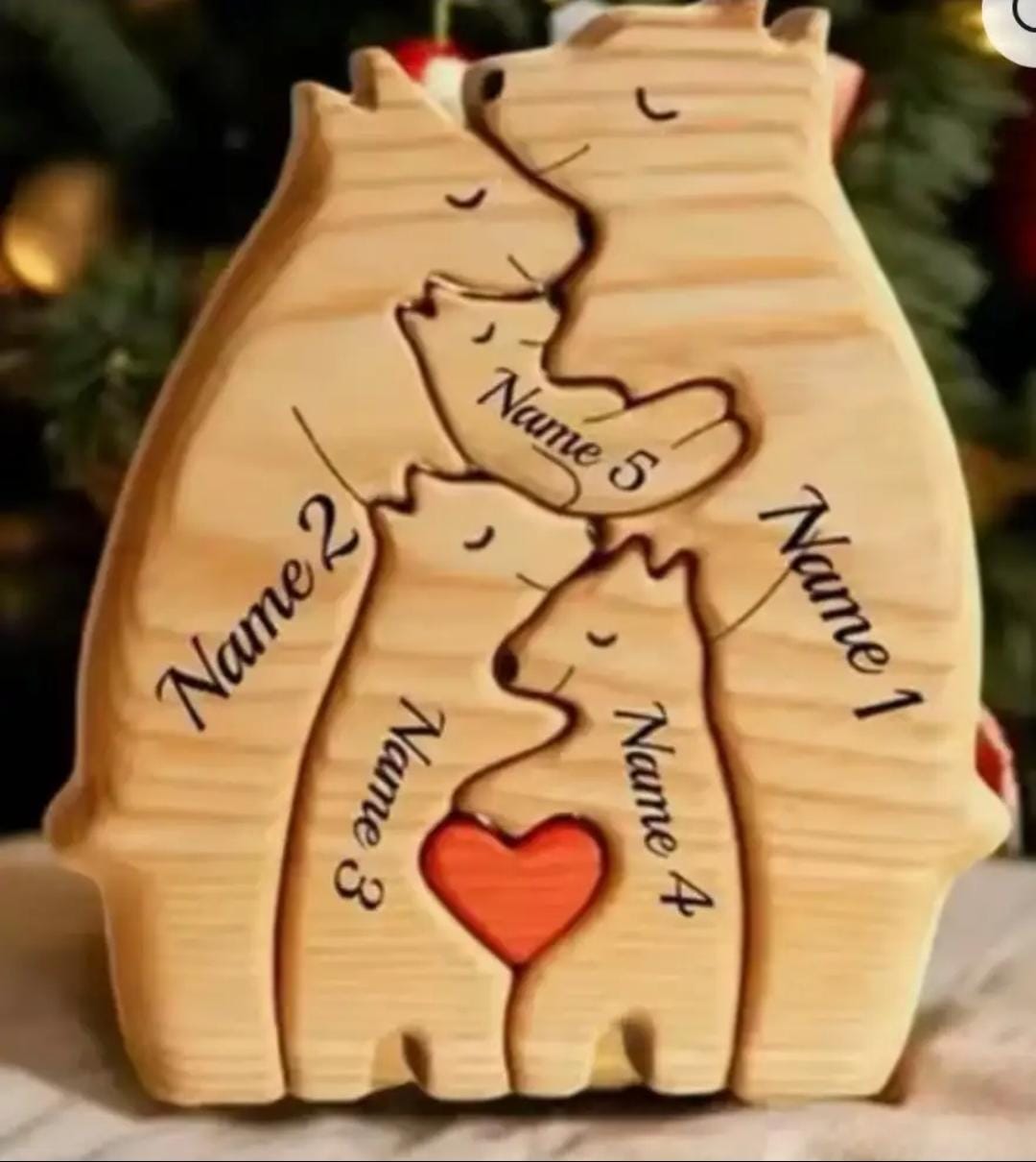Família Urso • Decoração de Madeira Personalizada