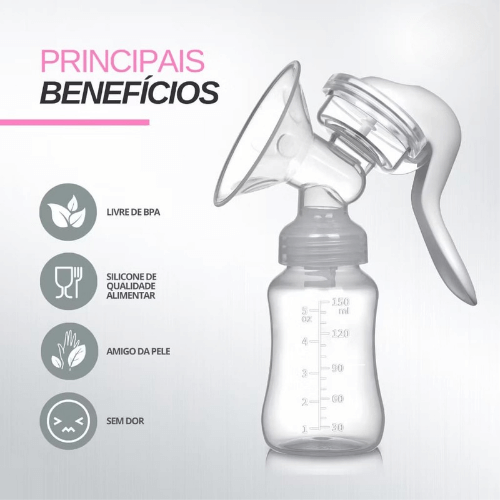 Bomba de Leite Manual – Extração Suave e Confortável