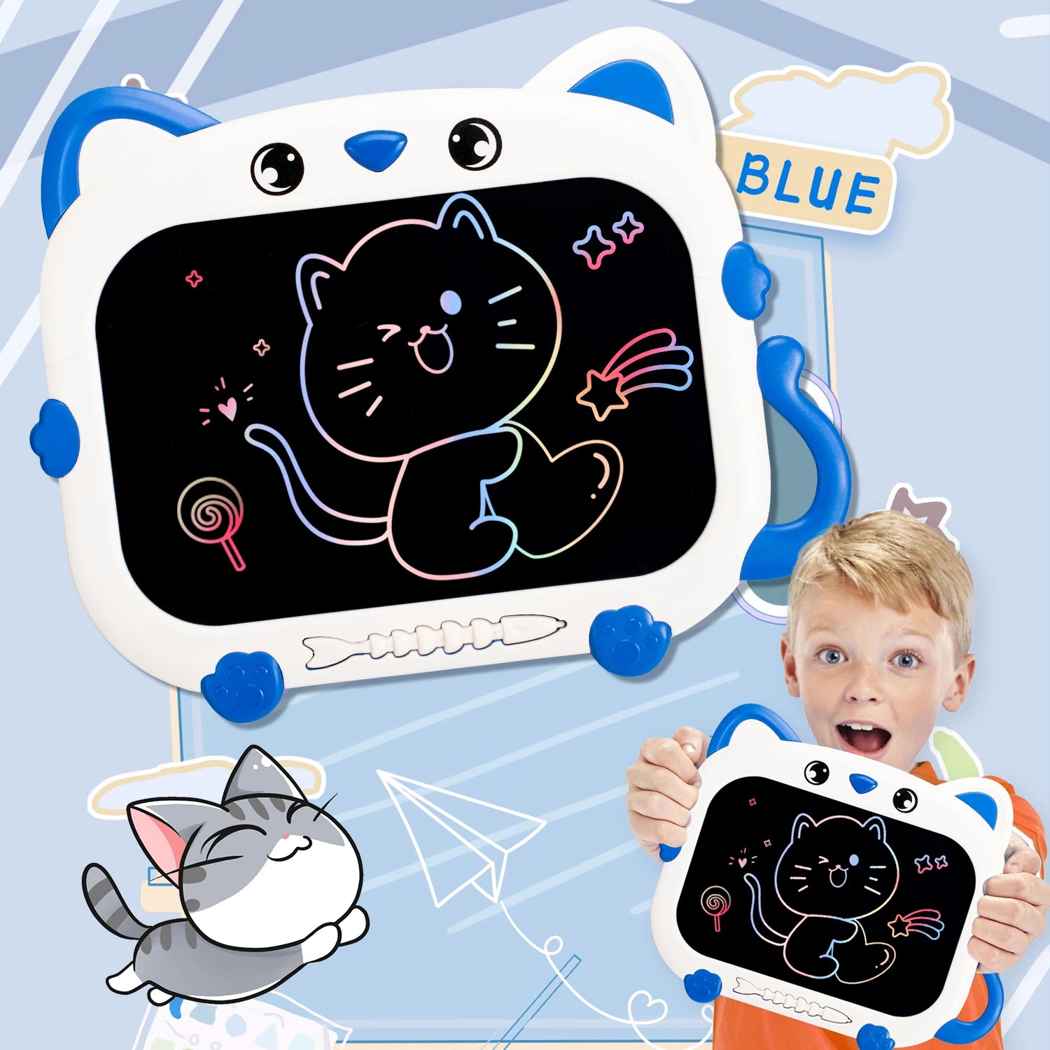 Tablet Lousa Mágica LCD • Interativo Infantil Gatinho  Criatividade e Diversão nas Mãos das Crianças