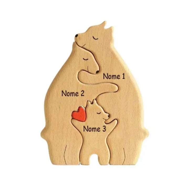 Família Urso • Decoração de Madeira Personalizada