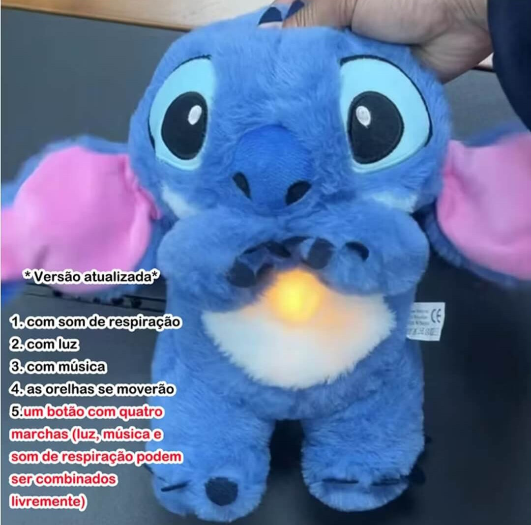Stitch Pelúcia que Respira - Conforto e Tranquilidade com Respiração Realista!