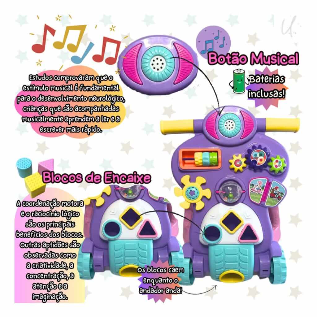 Andador Infantil KidsPlay™ - O Primeiro Passo com Segurança e Diversão!