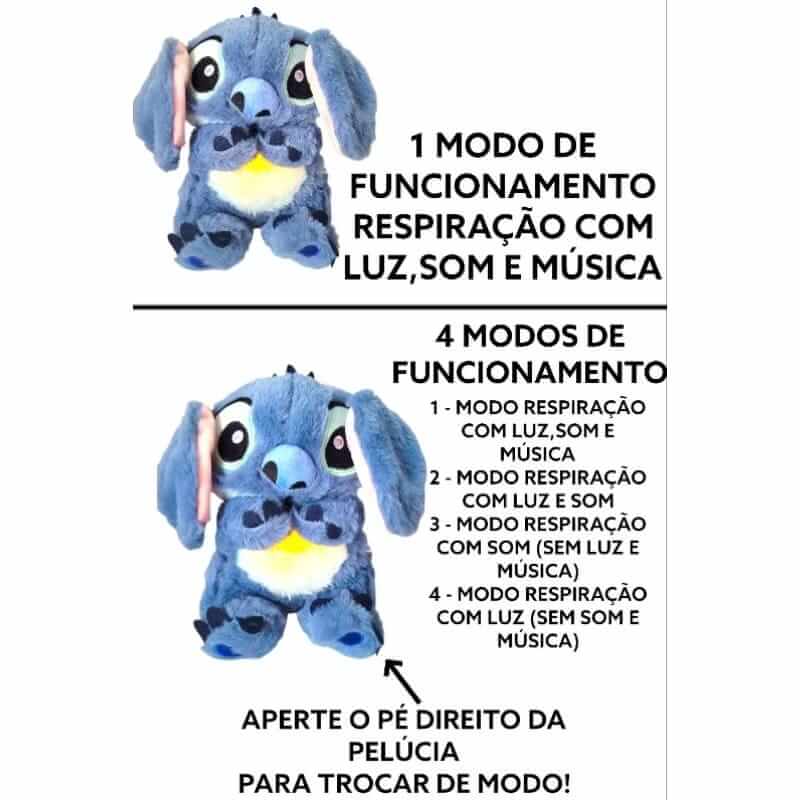 Stitch Pelúcia que Respira - Conforto e Tranquilidade com Respiração Realista!