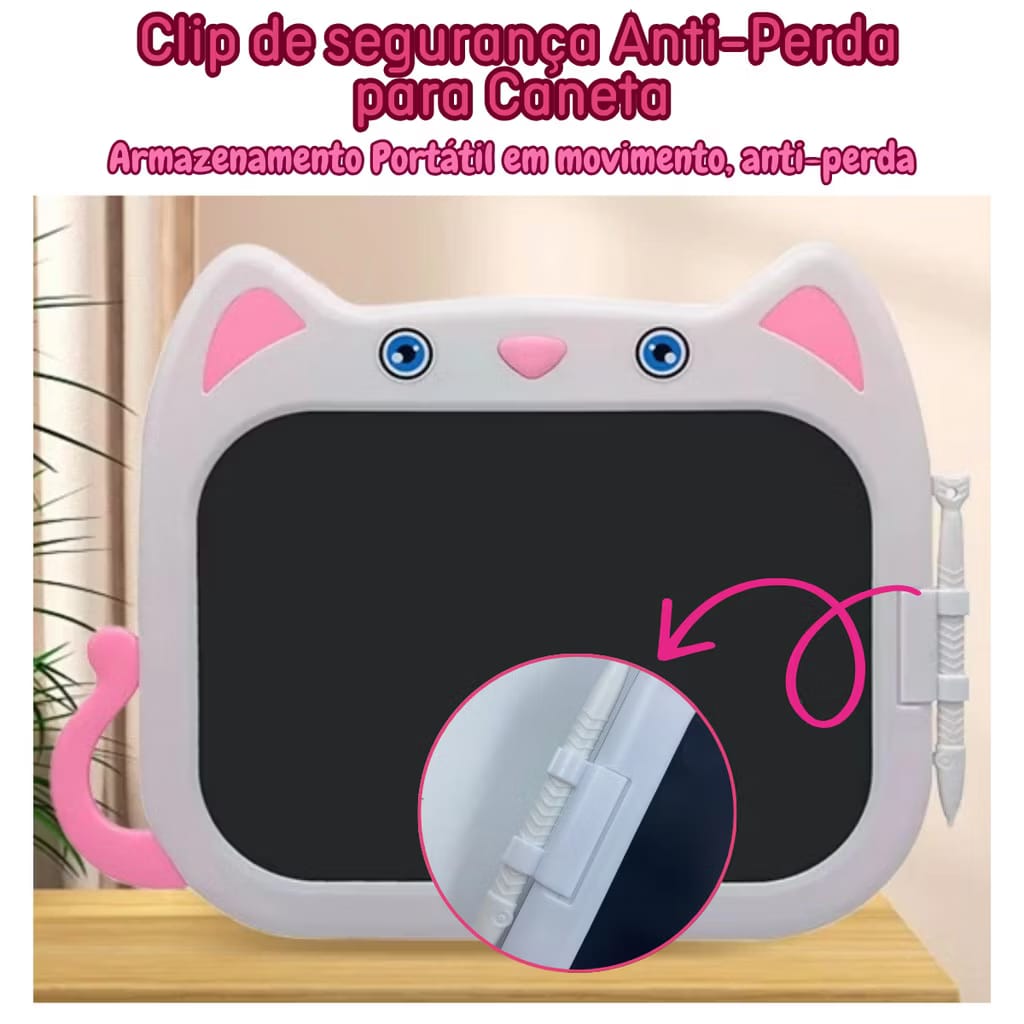 Tablet Lousa Mágica LCD • Interativo Infantil Gatinho  Criatividade e Diversão nas Mãos das Crianças