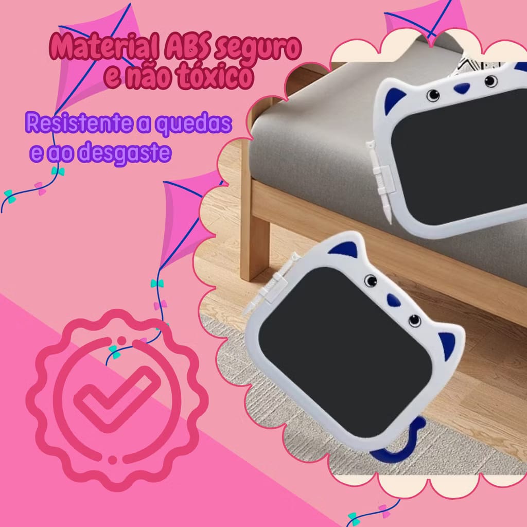 Tablet Lousa Mágica LCD • Interativo Infantil Gatinho  Criatividade e Diversão nas Mãos das Crianças
