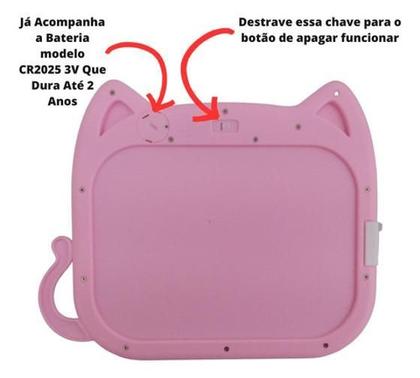 Tablet Lousa Mágica LCD • Interativo Infantil Gatinho  Criatividade e Diversão nas Mãos das Crianças