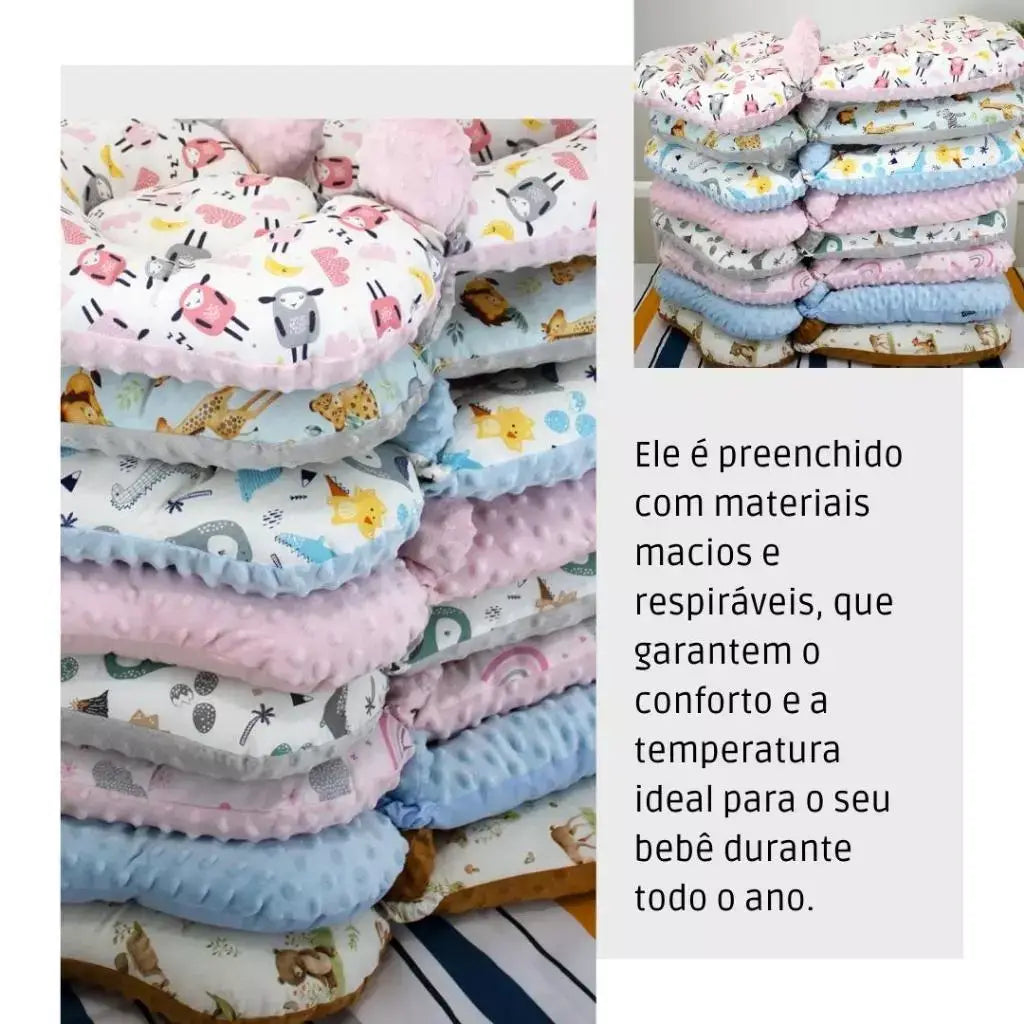 NinhoDoce™ – Almofada Ortopédica para Sono Seguro do Bebê