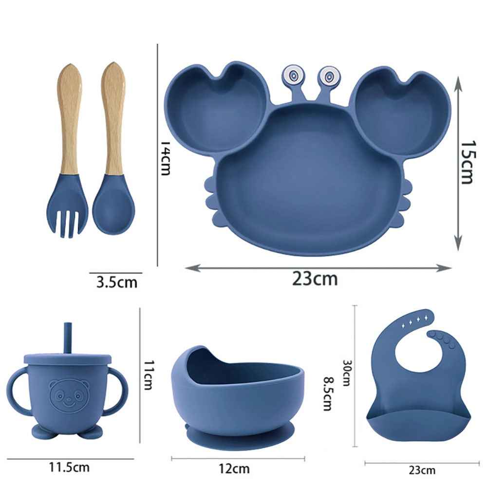 Kit Introdução Alimentar Caranguejo em Silicone Personalizado | Livre de BPA | 9 Peças