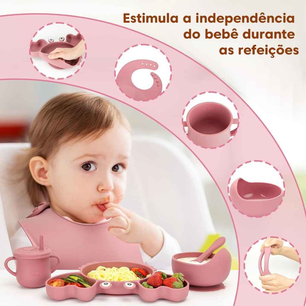 Kit Introdução Alimentar Caranguejo em Silicone Personalizado | Livre de BPA | 9 Peças