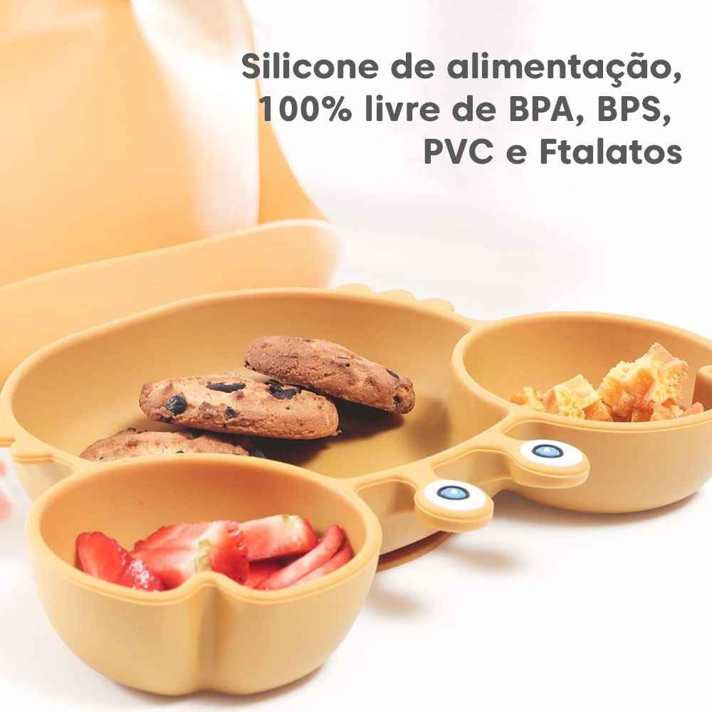 Kit Introdução Alimentar Caranguejo em Silicone Personalizado | Livre de BPA | 9 Peças