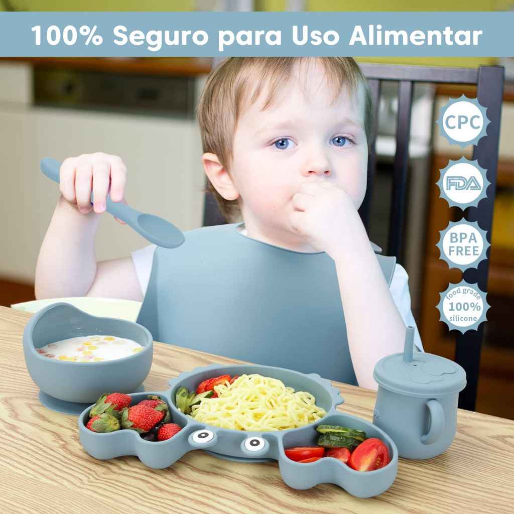 Kit Introdução Alimentar Caranguejo em Silicone Personalizado | Livre de BPA | 9 Peças