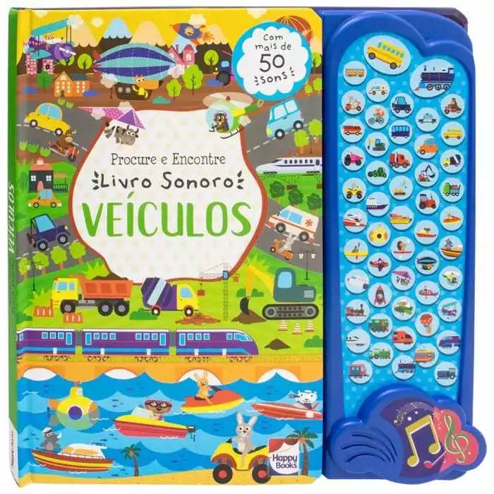 Livro Sensorial Sonoro 50 Sons - Aprenda e Divirta-se com Sons de Animais"