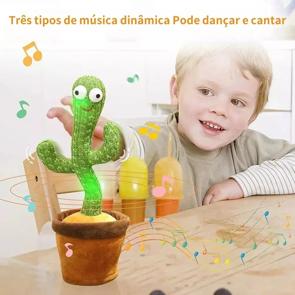 Cacto Dançante Interativo Recarregável - Diversão que Fala e Encanta!