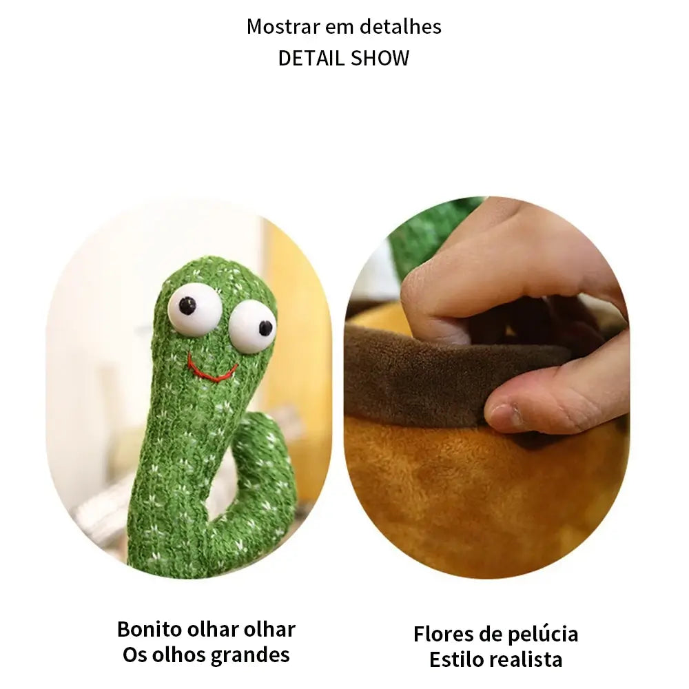 Cacto Dançante Interativo Recarregável - Diversão que Fala e Encanta!