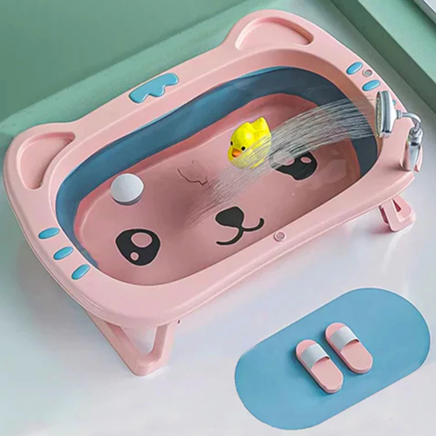 Banheira Dobrável Infantil Premium 2 em 1 com Saboneteira