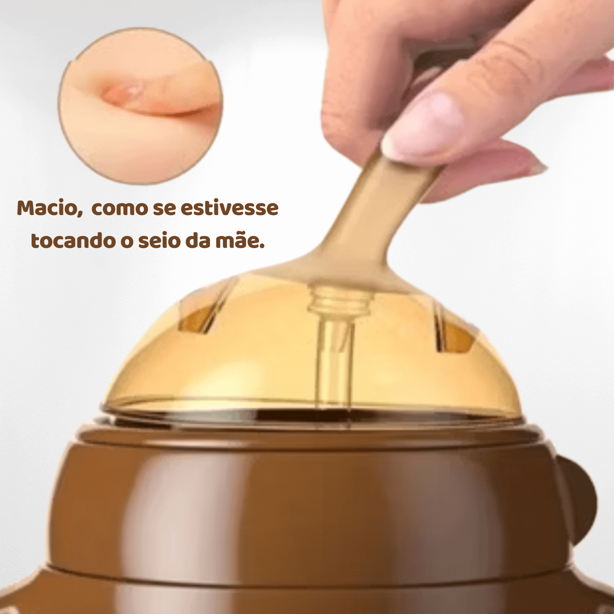 Mamadeira Tetadeira™ - Imita Seio Materno + BICO EXTRA GRÁTIS