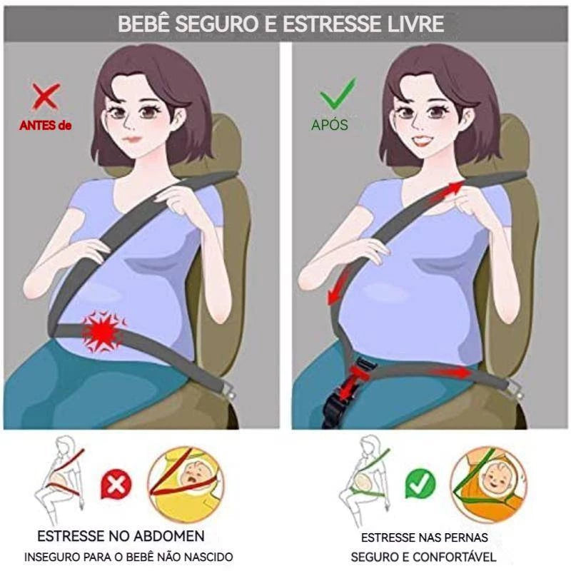 Adaptador de Cinto de Segurança Amor Materno - Mamãe e Bebê Seguros no Trânsito